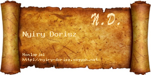 Nyiry Dorisz névjegykártya